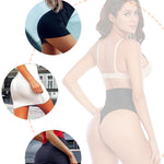 Werena Tummy Control Thong Shapewear for Women Seamless Shaping Novelty Thong Panties Body Shaper Underwear(01# Black-mid Waisted(has Boning),Small)