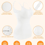 AURUZA 2PCS Womens Shapewear Tummy Control Scoop Neck Camisole Tops for Women Seamless Compression Tank Top Plus Size, Medium, Black+White