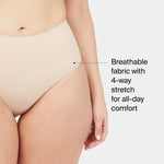 SPANX SPANXshape Everyday Shaping Brief - Core Control Shapewear Underwear - Invisible Under Clothes - Seamless Design - Soft Nude - Medium