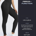 Aoxjox High Waisted Workout Leggings for Women Trinity Yoga Pants 26.5" (Black, Small)