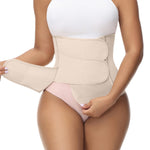SHAPSHE Waist Trainer for Women Postpartum Belly Band Abdominal Binder Corset Shapewear Girdle Faja Beige XS