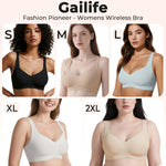 Gailife Womens Seamless Wireless Supportive Lift Bra Push Up Comfort Soft No Underwire Full Coverage T-Shirt Bralette, Milk Coffee, M