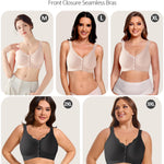 Gailife Jelly Front Closure Bras for Women Wireless No Underwire Comfort Convenient Seamless Supportive Mastectomy Bralettes, Skin, L
