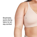 SPANX Low Profile Wireless Minimizer Bra - Minimize Breast Size by Up to 1 Inch - Breathable, Quick-Drying Fabric - Champagne Beige - 36C