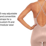 SPANX SPANXshape Suit Your Fancy Plunge Low-Back Mid-Thigh Bodysuit - Comfortable One Piece - Medium Compression - Seamless