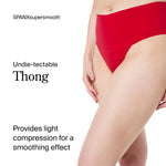 SPANXsupersmooth Undie-tectable Thong - Comfortable Core Control - Invisible Shapewear - Women No Show Thong Underwear - Spanx Red - Medium