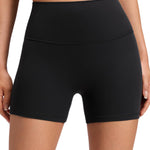 CRZ YOGA Butterluxe No Front Seam Biker Shorts 4" - High Waisted Lounge Pilates Workout Athletic Womens Buttery Soft Black Small