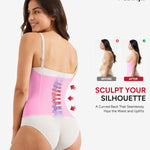 Nebility Waist Trainer for Women Corset Shapewear Tummy Control Waist Cincher Body Shaper Workout Girdle(Large, Pink)