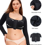 Nebility Arm Compression Sleeve Women Arm Shaper Post Surgery Post Surgery Front Closure Bra(Black,Small)