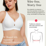 Popilush Wireless Seamless Bralette for Women, No Underwire Soft Support Bras, Breathable Smooth Comfort Everyday Summer Wear,White,40C/40D