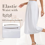 Vlazom Women's Satin Half Slip for Under Dress Long Underskirt Soft Under Slips for Women Under Dresses White Size Small