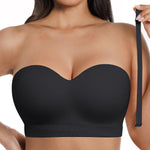 SHAPELLX Strapless Strapless Bras for Women Push Up Tube Tops Non Padded Soft Bralette Wireles Seamless Bandeau Bra
