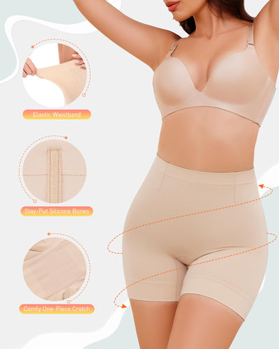 BESTENA Shapewear Shorts,Mid-Waist Body Shaper Shorts Thigh Slimmer, Womens Shapewear Tummy Control,Seamless Shapewear for Under Dresses