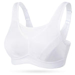 Wingslove Women's Full Coverage High Impact Wirefree Workout Non Padded Sports Bra Bounce Control (White,36C)