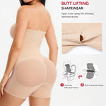Nebility Strapless Shapewear for Women Tummy Control Shapewear Bodysuits Full Body Shaper with Adjustable Bow & Halter Neck(Beige,Small)