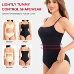 Nebility Shapewear Bodysuit for Women Tummy Control Shapewear Faja Body Shaper Waist Trainer Square Neck Body Suit(Black,Small)