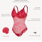 FeelinGirl Lace Shapewear Bodysuit Tummy Control V-Neck Sleeveless Tank Top