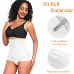 Werena Tummy Control Shapewear Panties for Women High Waisted Shaping Underwear Lace Body Shaper Girdle(01# A White(lace),Small)