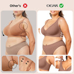 OEAK Womens Deep V Bras Wireless Comfortable Bra Supportive No Underwire Bras Tshirt Push Up Bralettes Plunge Seamless Bra Coffee M