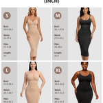 AOSIMANNA Full Body Shapewear Dress for Women - Tummy Control Body Shaper Slip with Adjustable Straps, Seamless Invisible Under Dress, Long Smoothing Slip for Wedding & Party, Nude, XL