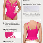 Popilush Shapewear Bodysuits for Women Tummy Control Lace Bodysuit V Neck Sleeveless Corset Tops Body Suit