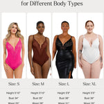 Popilush Shapewear Bodysuits for Women Tummy Control Lace Bodysuit V Neck Sleeveless Corset Tops Body Suit