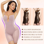 Slimers Body Shaper for Women Tummy Control U Plunge Backless Full Body Shapewear Mid Thigh Mesh strapless Bodysuit Top