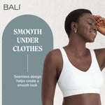 Bali Women's Comfort Revolution Shaping Wirefree Bra, White, Small