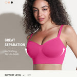 FeelinGirl Womens Wirefree Everyday Bras Comfortable Bralette Pink X-Large