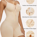 SHAPERX Women's Shapewear Bodysuit Tummy Control Seamless Zip-Up Body Shaper Waist Defining Silhouette,SZ5862-Beige-L/XL