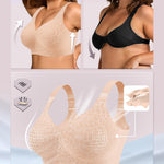 OEAK Womens Wireless Bras Supportive Seamless Full Coverage Bra Push Up Comfortable Bra No Underwire Everyday Tshirt Bras Skin Leopard 4XL