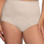 Vanity Fair Women's High Waisted Underwear, Full Coverage Ladies Panties, Perfectly Yours Briefs, Cotton - Fawn, 7
