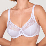 DELIMIRA Women's Plus Size Full Coverage Underwire Unlined Minimizer Lace Bra White 36E