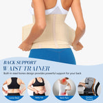 GainKee Women Waist Trainer Cincher Corset Tummy Control Waist Trimmer Workout Sweat Band Sport Girdle Body Shaper Apricot 2XL