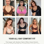 FeelinGirl Plunge Bras for Women Full Coverage Unlined Non Padded Comfort Minimizer Underwire Everyday Bras Mocca 36D