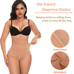 Werena Tummy Control Shapewear for Women High Waisted Body Shaper Briefs Slimming Girdle Shaping Underwear(#A2 Mid Waist Latte(seamless),Large)