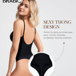 BRABIC Women's Backless Shapewear Bodysuit Tummy control Thong Seamless Body Shaper Sleeveless Compression Tanks Tops (Black, Medium)