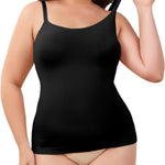 Inyself Women's Scoop Neck Shapewear Camisole Tank Top Tummy Control Body Shaper High Compression Seamless Smoothing Cami with Adjustable Straps for Slimming Waist & Back Support