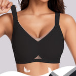 Gailife Jelly Wireless Bras for Women No Underwire Bralettes Seamless Supportive T Shirt Everyday Bras-Black,S