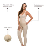 Isavela Body Suit Ankle Length Plastic Surgery Compression Garment w/Bra & Zipper (BB07) (XL, Black)