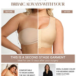 BRABIC Post Surgery Front Closure Bras for Women No Underwire Compression Bra Surgical Mastectomy Everyday Bra （Beige, Medium