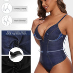 SHAPERIN Bodysuit for Women Shapewear Tummy Control Deep V Neck Plunge Sleeveless Backless Thong Body Suit Tank Top