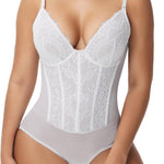 SHAPERIN Sexy Lace Shapewear Bodysuit for Women Tummy Control Body Suit Corset Bustier Top Body Shaper