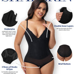 SHAPERIN Sexy Lace Bodysuit for Women Shapewear Tummy Control Corset Bodysuit Thong Tank Tops Body Suit Shaper Black S