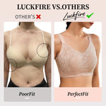 Luckfire Womens Comfortable Minimizer V Neck Bras No Underwire,Lace Thin Padded Full Coverage Anti-Sagging & Side Support Nude
