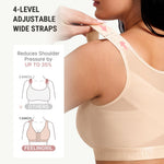 FeelinGirl Compression Bras for Women Post Surgery Front Closure Surgical Bra Wirefree Beige Small