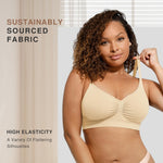 Bras for Women No Underwire Soft Wireless Bralettes Unlined Cami Sports Bra Comfort Beige X-Large