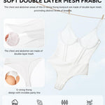 Nebility Shapewear Bodysuits for Women Tummy Control Slimming V Neck Shapewear Bodysuit Thong Body shaper with Underwire (White, Large)