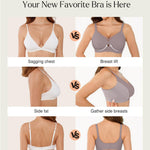 Popilush Bralettes for Women with Support Seamless Wireless Jelly Bra Full Coverage Supportive Push Up Everyday Bras Grey