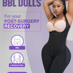 Snatched Body Fajas Colombianas Moldeadoras | Stage 1 Faja Post Surgery BBL Lipo 360 | Full Body Faja for Women Knee Length Compression Garment Black 2XS